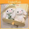 Adorable Gardener Bunny Plush Doll With Hat And Teddy Rabbit Keychain For Birthday Gifts