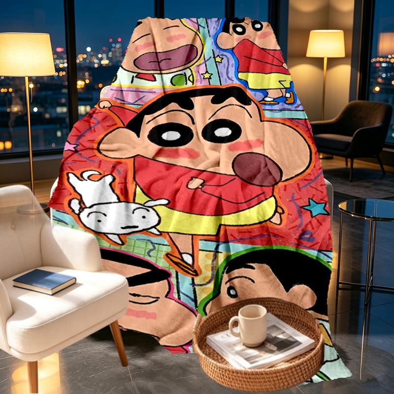 Crayon Shin Print Blanket - Soft & Comfortable, for Bedroom, Travel, Sofa, Home Decoration - Birthday Christmas Gift for Friend