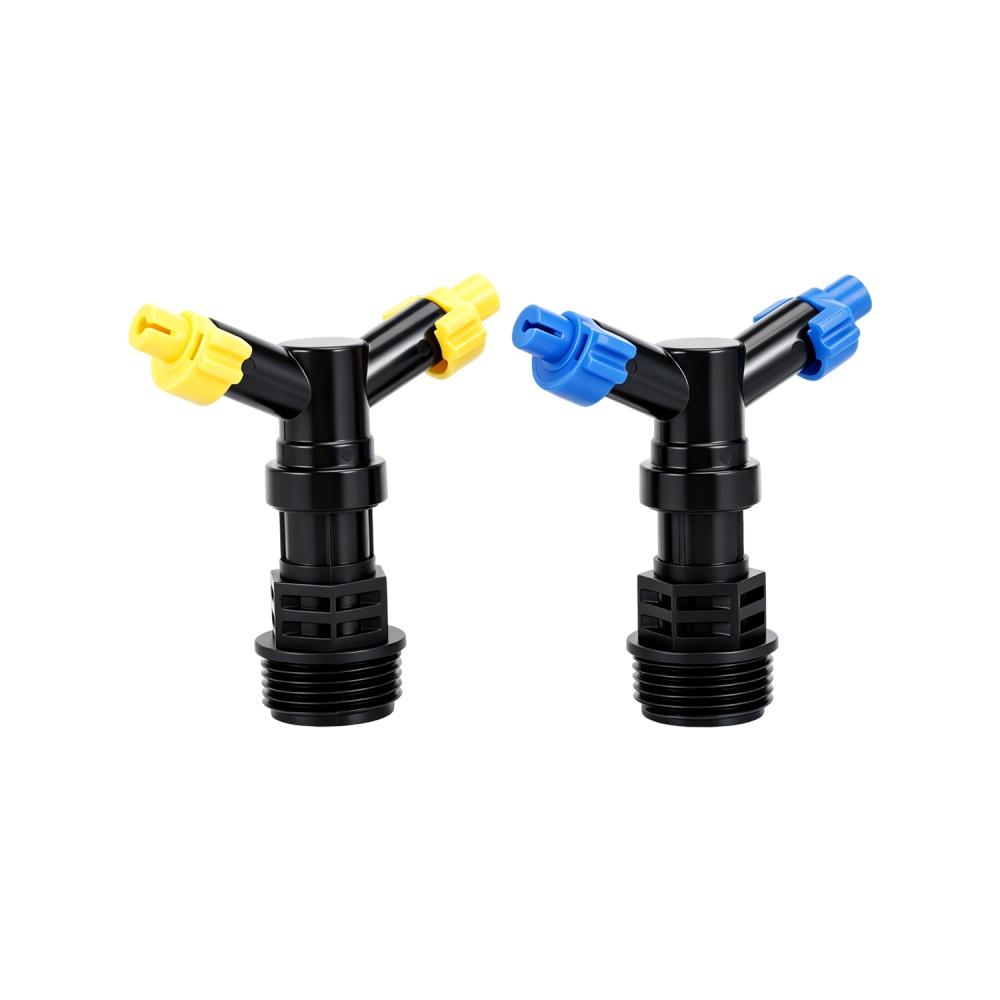 Y-shape Automatic 360 Degree Rotating 2-outlets Sprinkler Head 1/2" 3/4" Male Thread Garden Agriculture Lawn Irrigation Sprayer