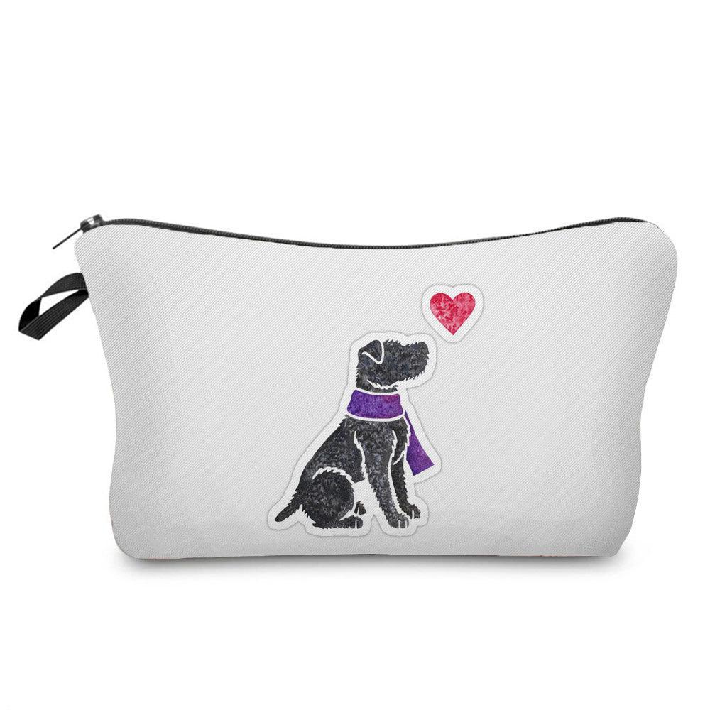 Women Dog Print Cosmetic Bag Toiletries Organize Travel Storage Case  6402