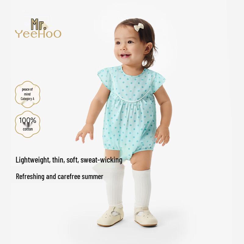 YEEHOO Baby Girl Polka Dot Floral Summer Romper