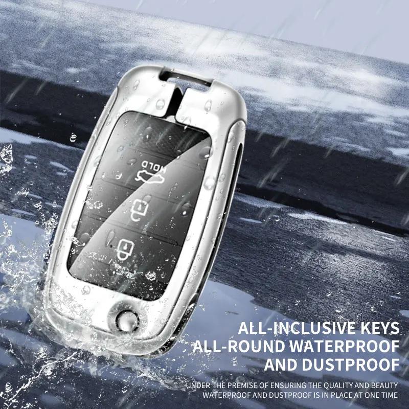 Interior Mouldings Zinc Alloy Leather Car Key Case Cover Shell For Kia Carens Ceed Rio 3 Sportage Optima Sorento Cerato Soul For