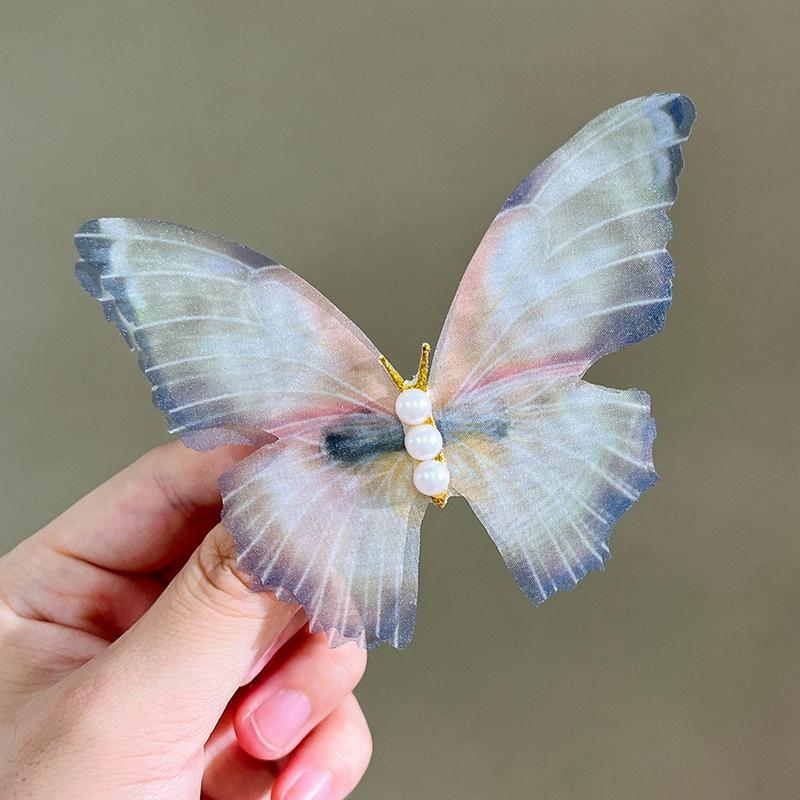 

5/10Pcs 3D Colorful Organza Butterfly Hair Clip Women s Photography Props Pearl Edge Hair Accessories Ancient Style Hair Clips 5Pcs