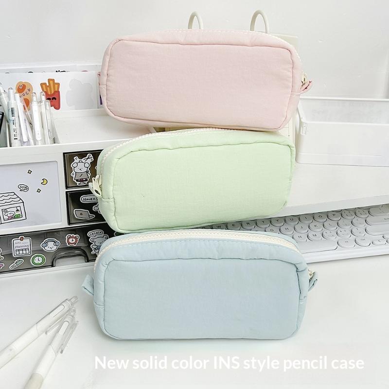 Astuccio Minimalista Grande Capacità Monocolore Borsa Morbida per Cancelleria per Bambini Materiale Scolastico Regalo di Compleanno