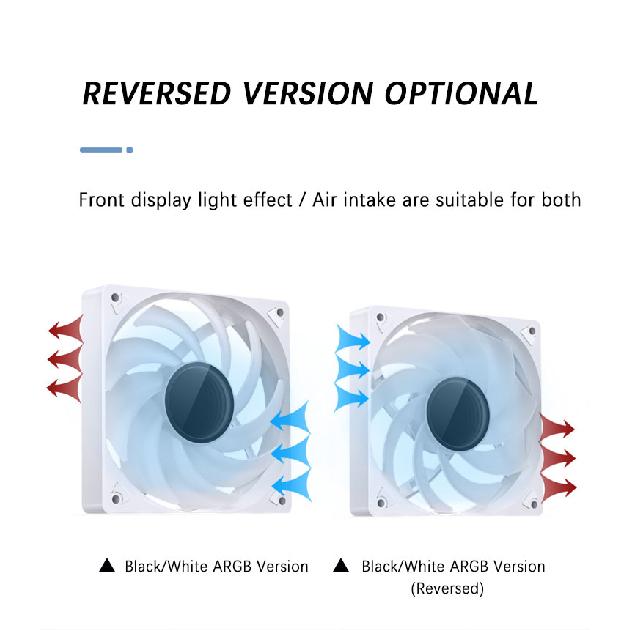 JONSBO SL-120 White/Black 120mm Case Fan 5V 3PIN ARGB Silent CPU Cooler Fan 4PIN PWM Serializable Reverse Fan