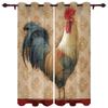Farm Life Rooster Hen Sunflower Home Decor Window Curtains Bedroom Kitchen Curtain Panel Curtains for Living Room