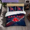 Boston Red Sox Pattern Microfibra Set Biancheria da Letto 3 Pezzi Decorazione Copripiumino Set Per Camera da Letto Uso Domestico