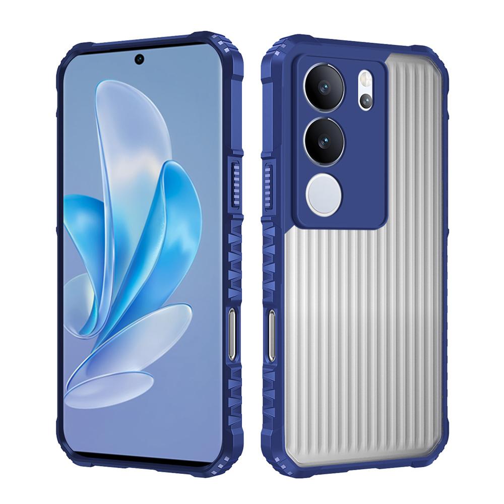 KEYSION Heavy Duty Shockproof Phone Case for VIVO V29 5G V27 5G Soft Silicone+PC Translucent Matte Back Cover for VIVO V25 V29 5G