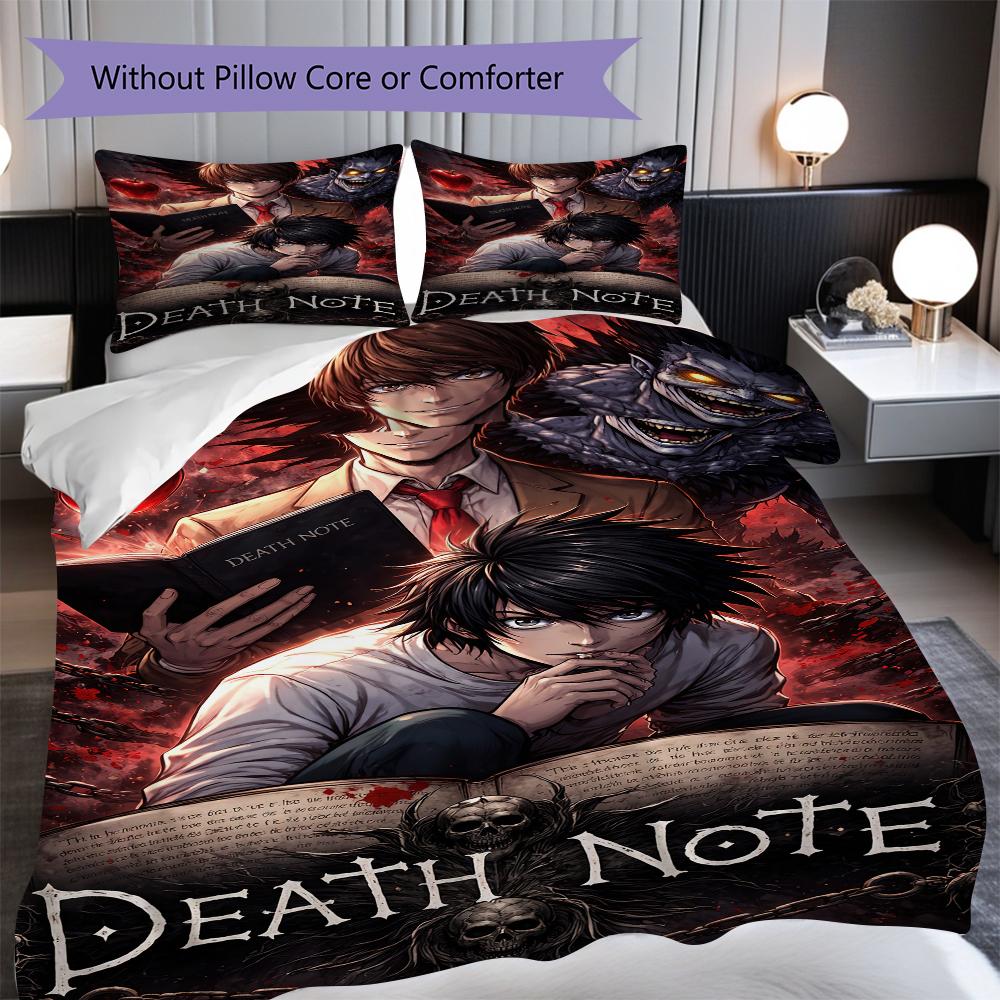 Death Note Chess Showdown Threepiece Set 1 Duvet Cover 2 Pillowcase Without Core Without Core Bedding Set Christmas Birthday Gift