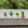 Simulation Cactus Car Rearview Mirror Ornament Transparent Resin Craft Tv Computer Decoration