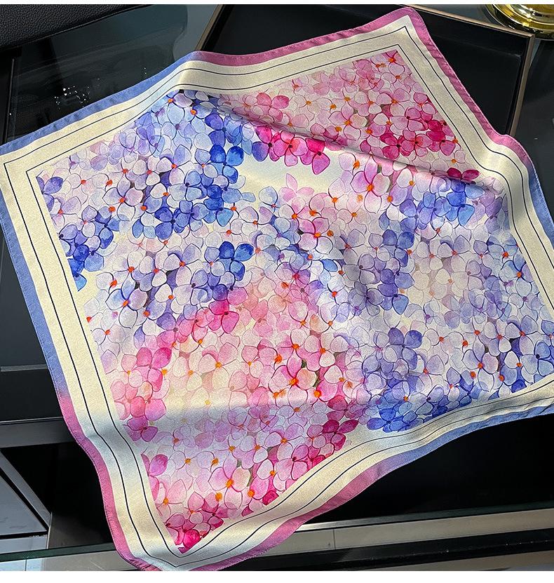 

TOP 53CM Square Silk Scarf For Women 100% Thin Silk Female Korean Original Decoration Summer Proteck Neck Women Handbands 53CMX53CM