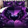 Three-Piece Purple Wing Digital Printing Bedding Home Textile Three-Piece Set