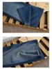 Women's Retro High Waist Color Block Wide Leg Denim Jeans