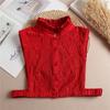 Elegant Embroidery Hollow Fake Collar Detachable Half Blouse Shirt Stand Collar For Women Girls Sweater Decoration False Collar