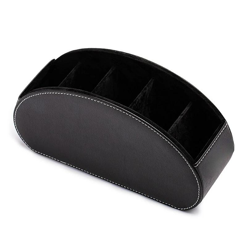 5 Grid Desktop Pu Leather Organizer Remote Control Phone And Tv Holder Desk Storage Box Cosmetics Brush Storage Holder Organizer