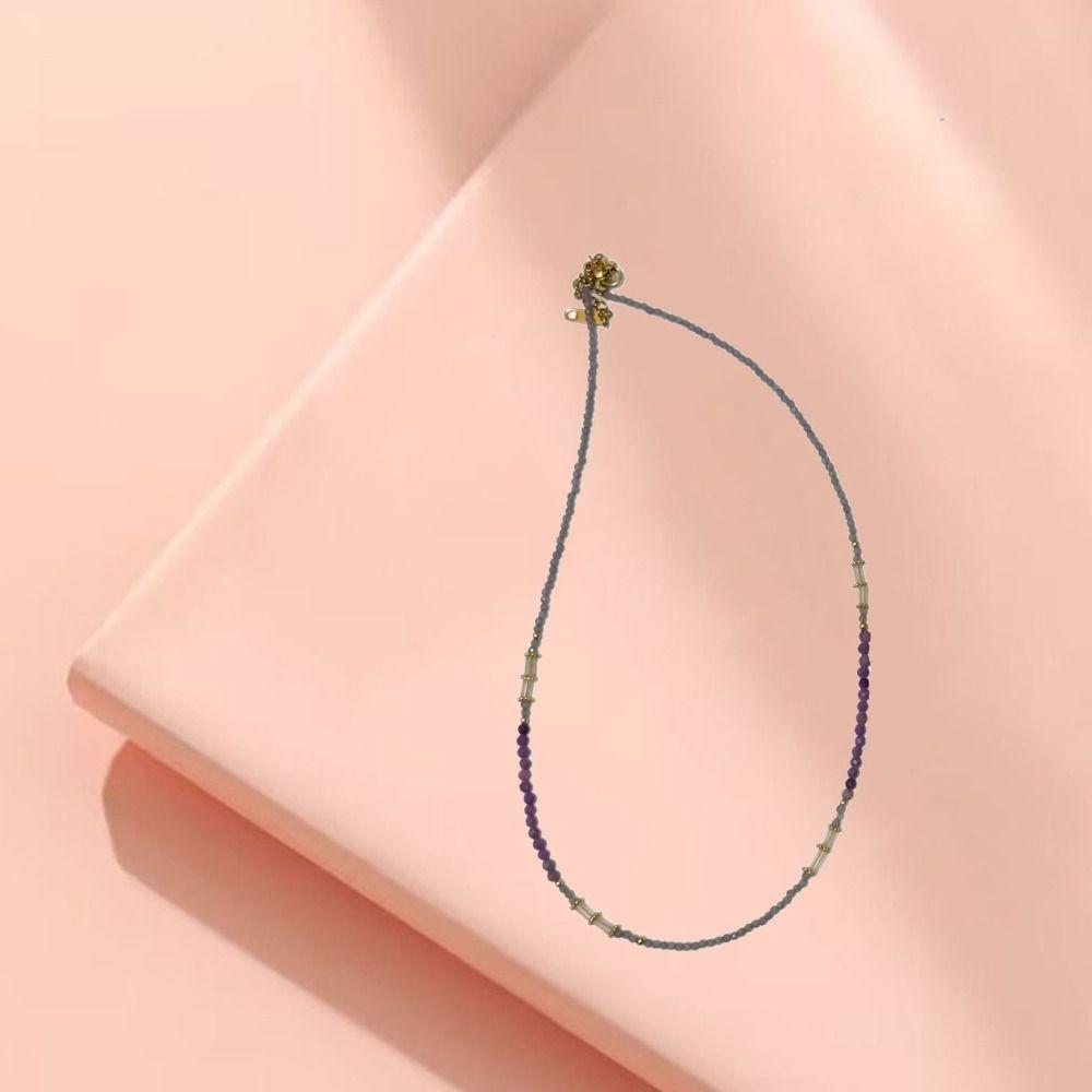 Chinese-style Amethyst Pendant Sweet Charm Dopamine Beads Necklace  Jewelry Accessories