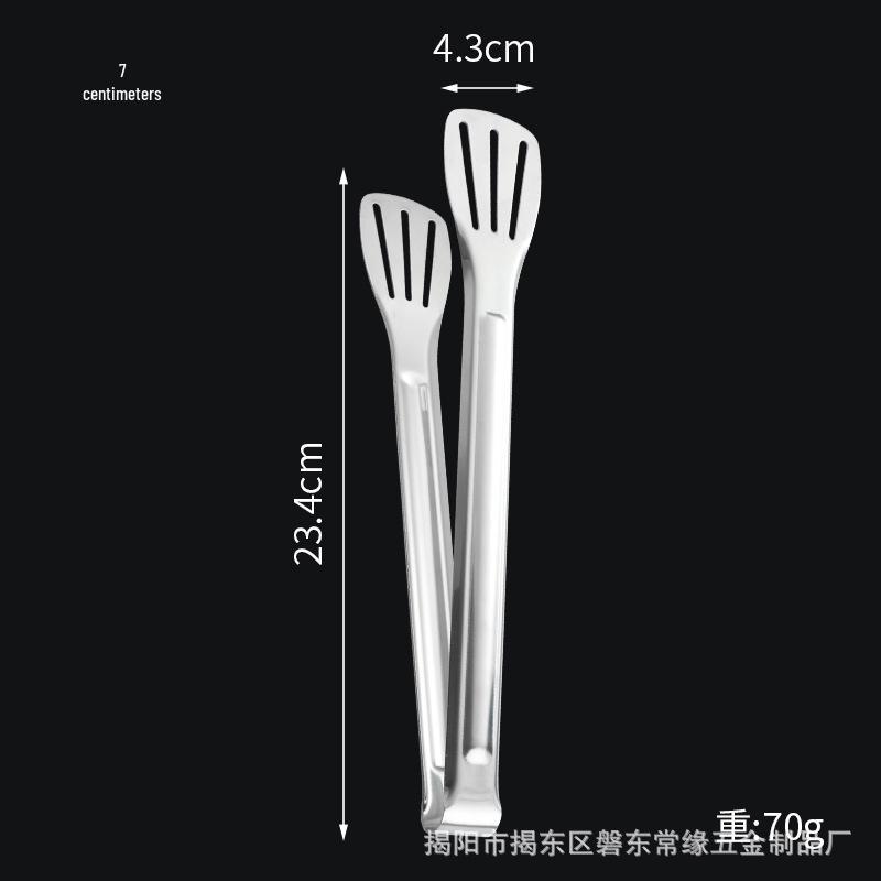 Stainless Steel Silicone Anti-Scald Food Tongs for Baking, Bread, Meat, Buffet, Three-Line Design
