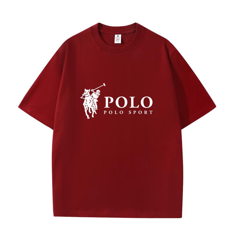 D06-111 MINISO 2026 Summer POLO SPORT Classic Logo Men Women 100% Cotton T-Shirt Casual Short Sleeve O-Neck Top