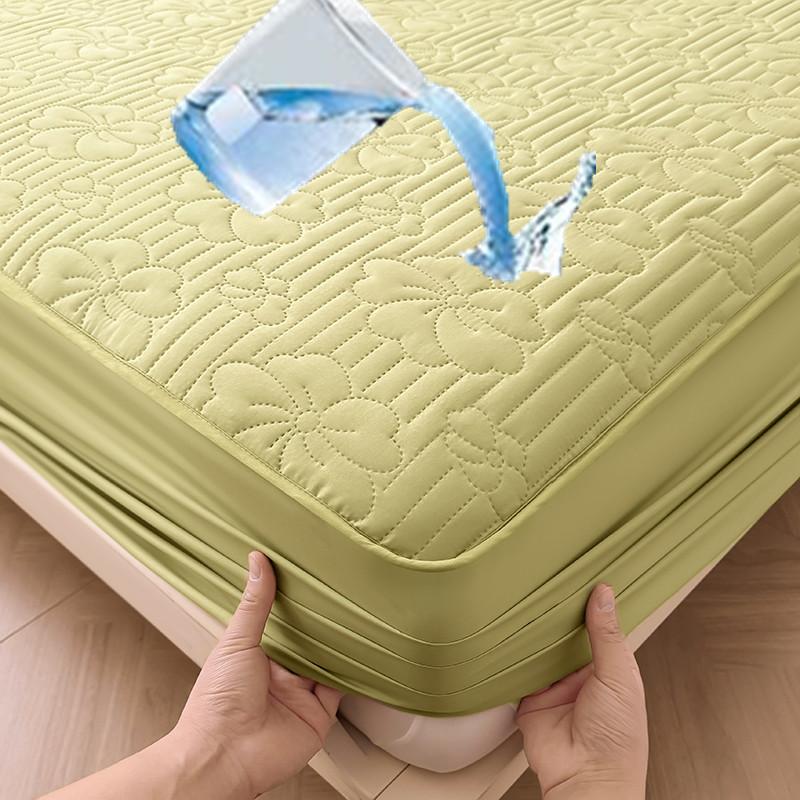 Bonenjoy 1pc Mattress Cover Waterproof Bedspread Quilted Fitted Sheet Solid Color Bed Cover Protetor De Colchão (No Pillowcase)