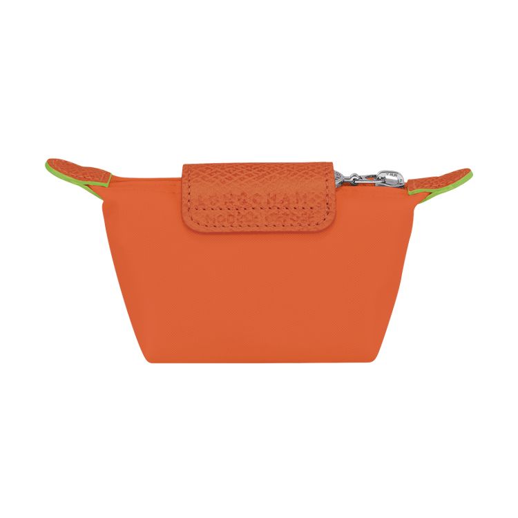 Longchamp Le Pliage Green Snap Zipper Closure Recycled Canvas Clutch Coin Purse Women Clutch Orange 30016919P69