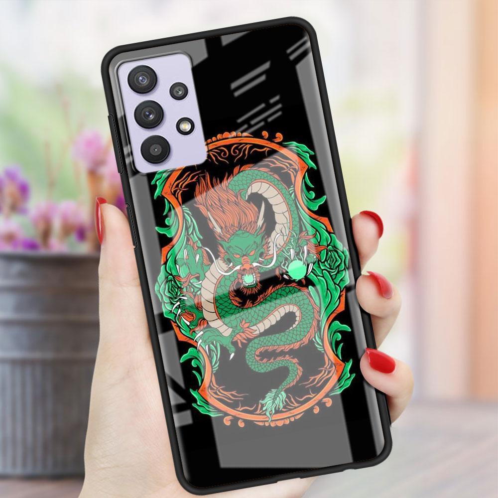 Husă de Sticlă cu Animal Dragon Pentru Samsung Galaxy A52 A71 A50 A51 A70 A21s A31 A72 A10 A12 A30 A22 5G Husă Telefon