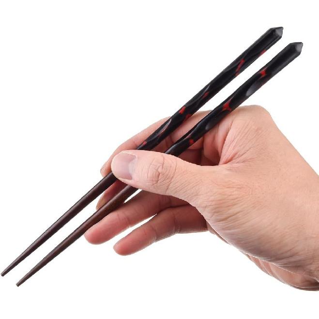 Antner 5 Pairs Hardwood Chopsticks Reble Japanese Style Natural Wood Chop Stick Hand-Carved Chopstick Gift Set, 9 Inches