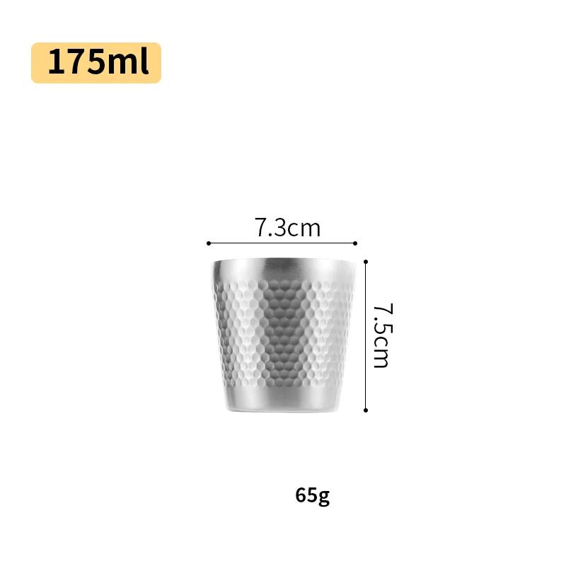 

Двойные стенки кружки из нержавеющей стали 304 Молоток с алмазной текстурой Двойные стенки кружки для кофе, предотвращающие ожоги Пивная кружка Кружки для воды 175ml -450ml