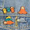 Cute Cartoon Sloth Brooch Pin Women Men Cowboy Badge Fashion Brooch Collar Pins