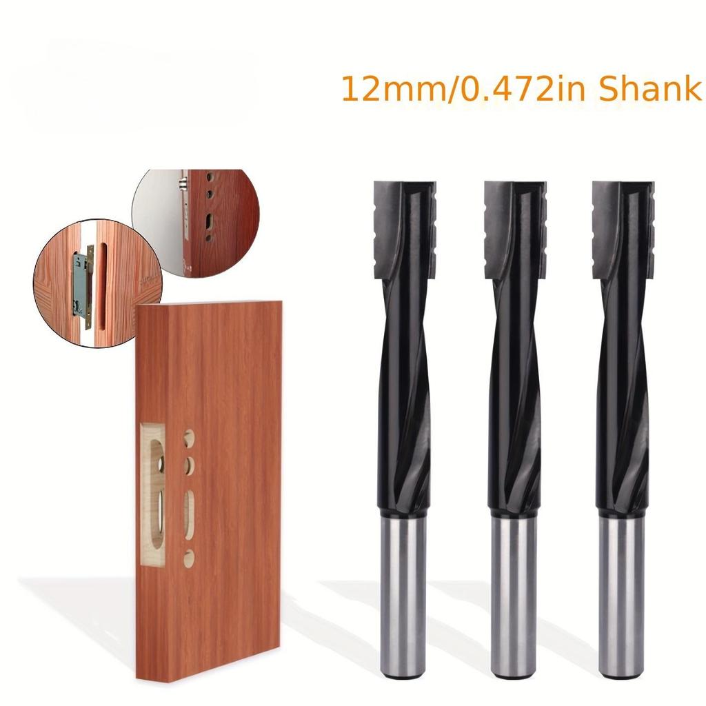 Professional Wood Door Lock Hole Drilling Kit Includes Chip Breaking Knives Groove Cutters Extended Thread Tools for Carpentry
