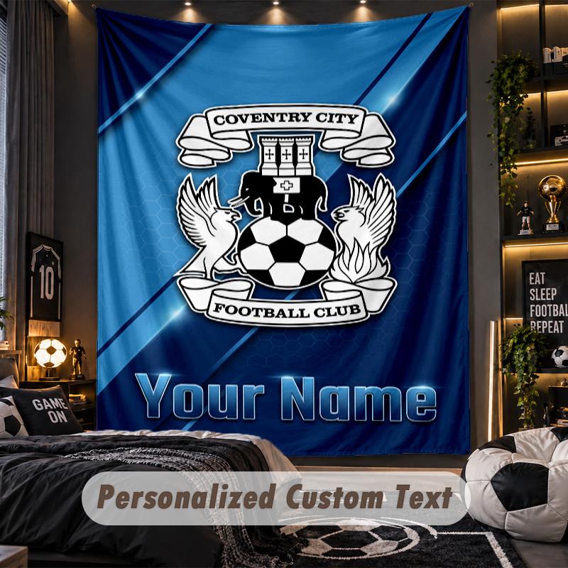 TapestryCoventry City FC Custom Name Text Personalized Wall Hanging Tapestry Home Wall Decor
