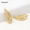 High Quality 14K Gold Plated Brass Hollow Feather Charms For Jewelry Making,Supplies For Jewelry,DIY Necklace Making Accessories