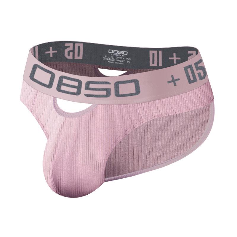 Men's Low Waist Ribbed Cotton Briefs: Sexy, Comfortable, Sporty, with Front and Back Opening.