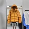 Autumn and winter new light and thin hooded down jacket women's short slim white duck down jacket fashionable and versatile