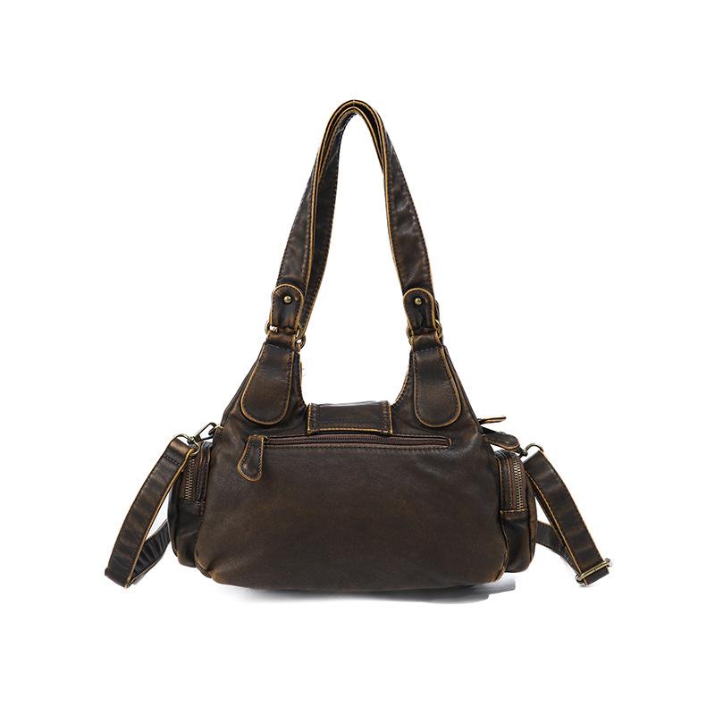Spring and Summer Women's Leopard Print Washed Tote Bag, Multifunctional European and American Shoulder Bag, Fashionable Hand-held Crossbody Bag