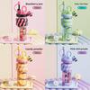 Girls Creative Cartoon Double Compartment Water Bottle With Straw For Students And Gifts