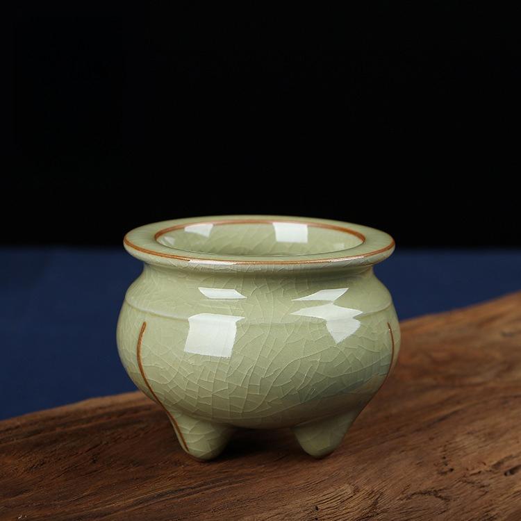 

Longquan Celadon Ge Kiln Crackle Glaze Stick Incense Burner Antique Style for Meditation Home Decor Aromatherapy Gift бежевый