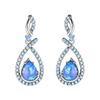 Wish Europe and the United States popular white water drop-shaped opal set small diamond earrings women's fashion simple earrings