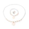 Flower Charm Pearl Elastics Bracelet Acrylic Necklace Bracelet Ring  Gifts