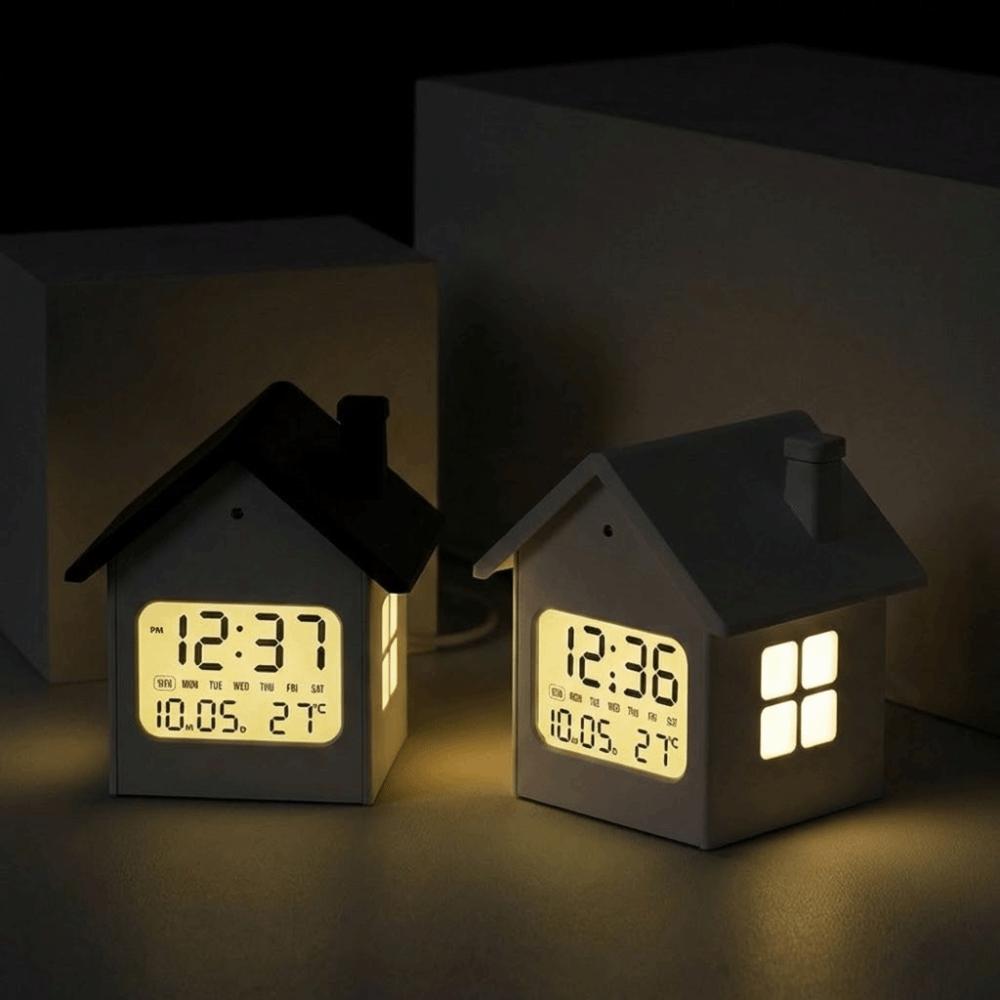 Time/Date/Week/Temperature Electronic Alarm Clock Soft Lighting Desktop Table Clock  Student Use