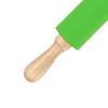 Extended Silicone Rolling Pin Solid Wooden Handle Non Stick Surface Rolling Pin Baking Tools Green