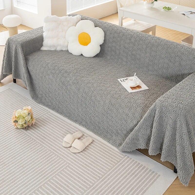 Modern Simple Solid Sofa Throw Cover Non Slip Sofa Towel Nordic Dust Protection Sofa Mat Blanket