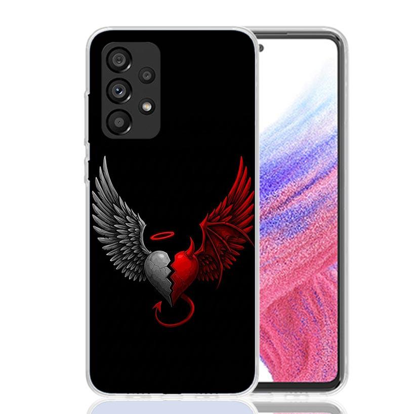Angel Wings Devil Bad Phone Case For Samsung Galaxy A52 A32 A22 A12 A02S A50S A30S A51 A31 AA71 Note 20 Ultra 10 S10 Plus Galaxy