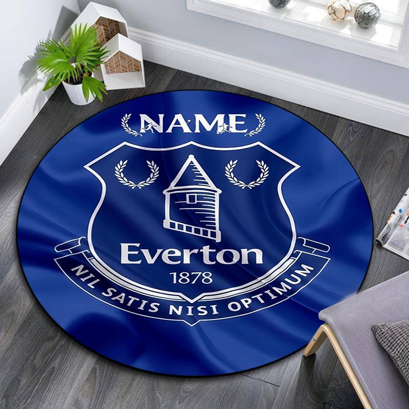 Custom Name,Everton FC pattern round rug,Carpet Rug for Living Room Bedroom Playroom ,Non-slip Floor Mat,Holiday Gifts and Birthday Gifts.