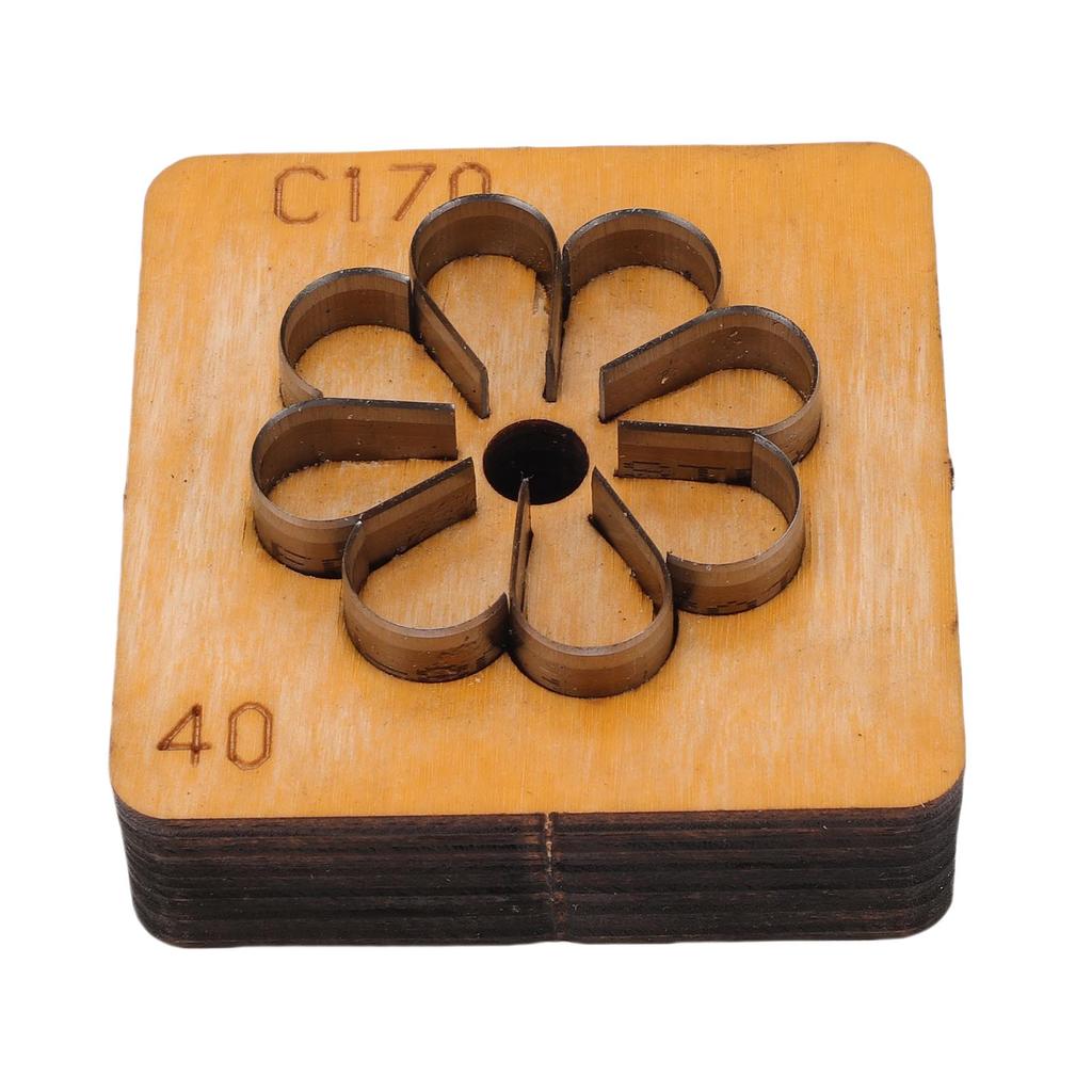 Leather Cutting Mold with Wood Base Flower Shape Punching Die for Making Keychain Bag Decoration