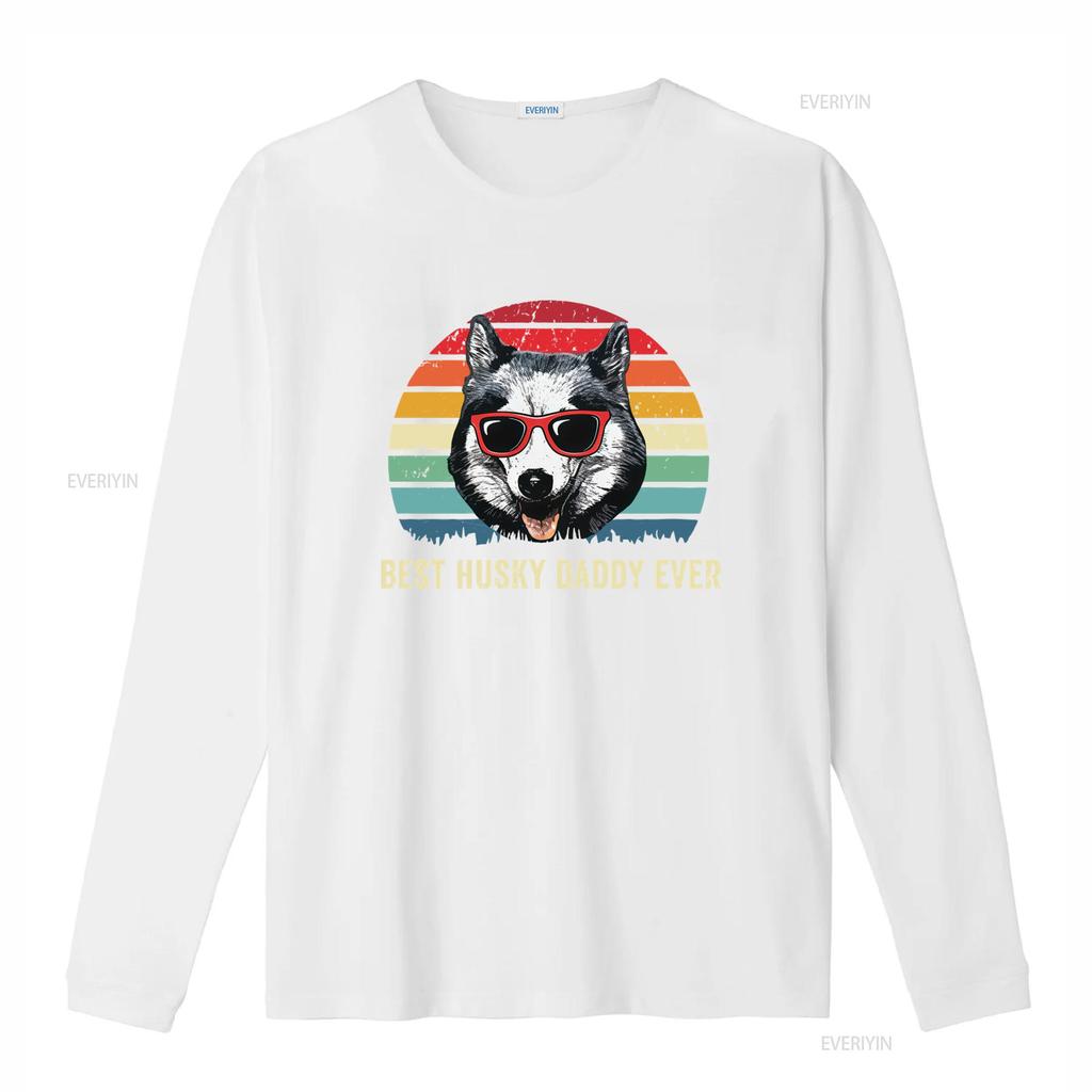 Best Husky Daddy Ever Retro Style T Shirt Siberian Print for Dog Lovers Perfect from Son Daughter vintage Washed Stretched