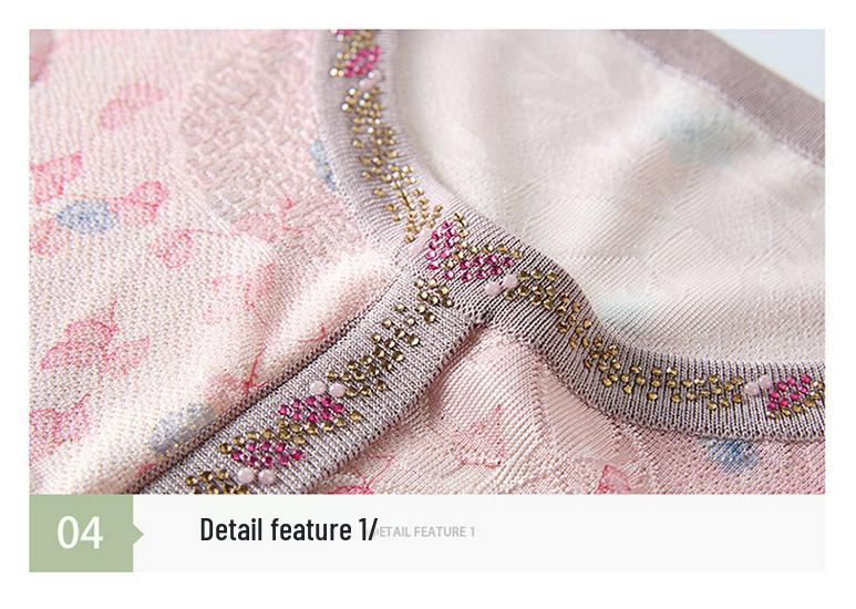 Elegantes Rundhals-Eis-Seiden-Strickoberteil für Frauen mittleren Alters und ältere Frauen - Kurzarm, Lockere Passform, Sommerstil.