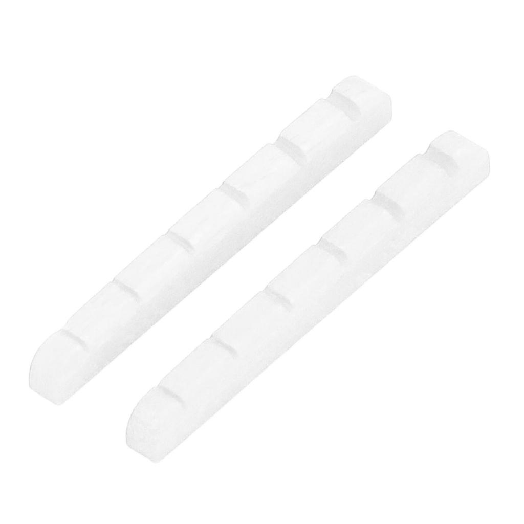 2Pcs Electric Guitar Nut Bone 6 String Pre Slotted Guitar Nut Replacement for Strat