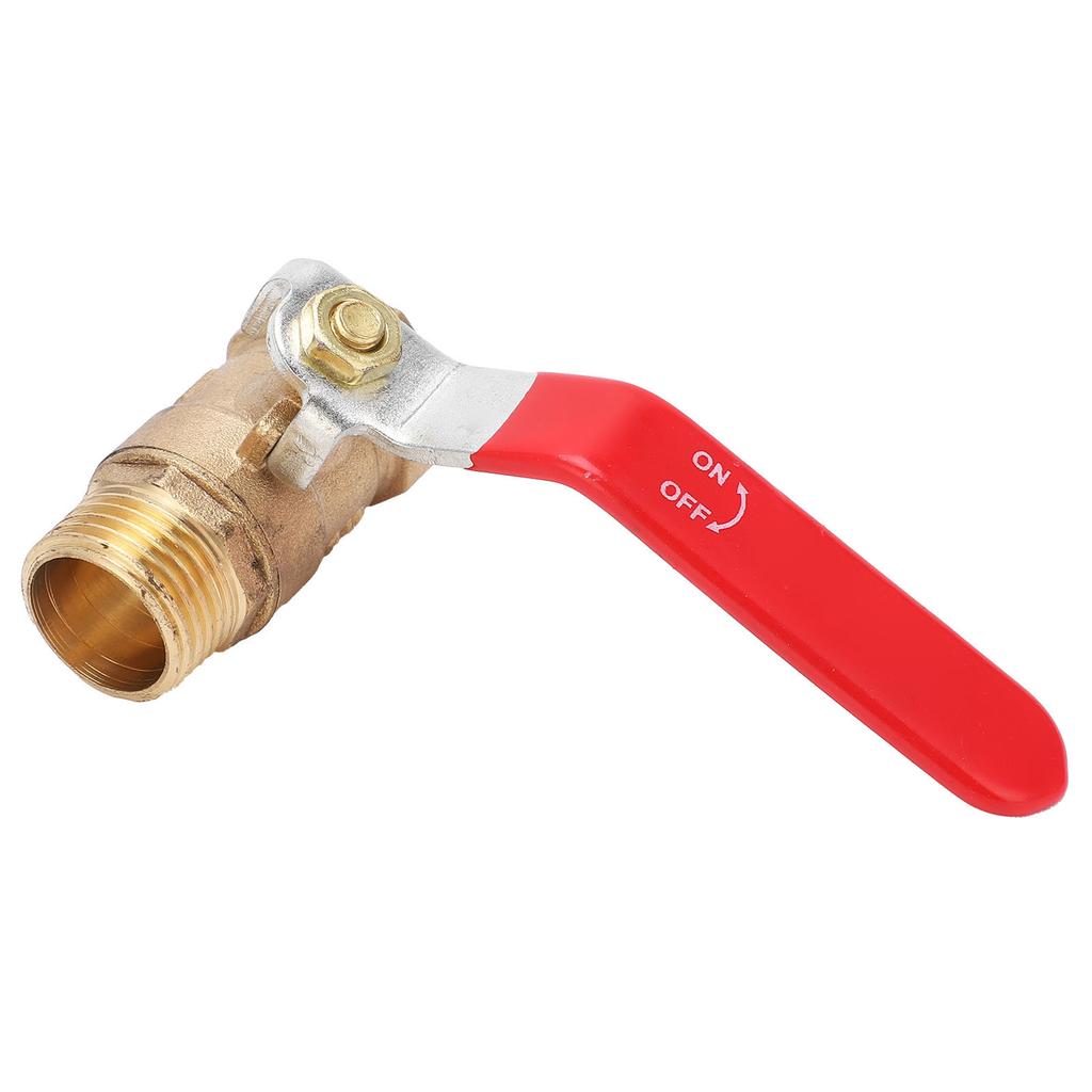 Ball Valve 12 Inner Outer Wire Thickening Brass Blowdown Valve with Red Handle for Air Compressor