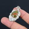 Pear Unakite Stone 925 Silver Daughter Heart Chakra Anniversary Pendant Jewelry