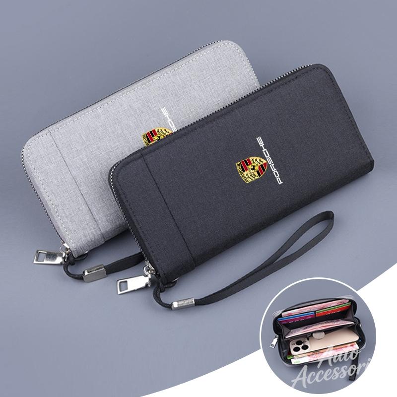 For Porsche Macan Panamera Cayenne Cayman 911 Business Wallet Handbag Credit Card Money Pouch Canvas Purse Card Holder stickers CY5
